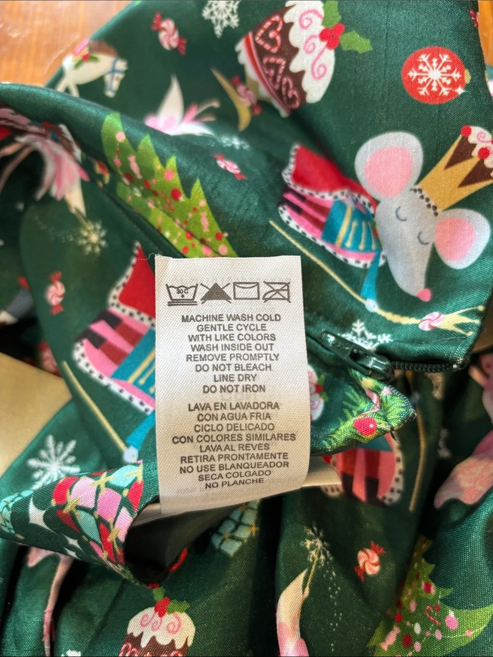 Bonnie Jean Green Nutcracker & Ballerina Holiday Dress w/ Gold Bow Girls 12 EUC